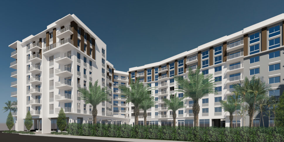 Exterior of The MARC luxury apartments in Palm Beach Gardens, FL