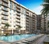 Resort-style pool at The MARC luxury apartments in Palm Beach Gardens, FL